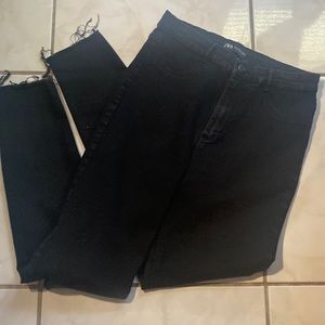 Zara ,size 8 black jeans ,with small knee rips